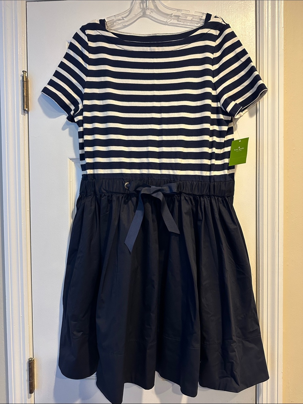 kate spade Navy & White Striped Drawstring Waist Dress